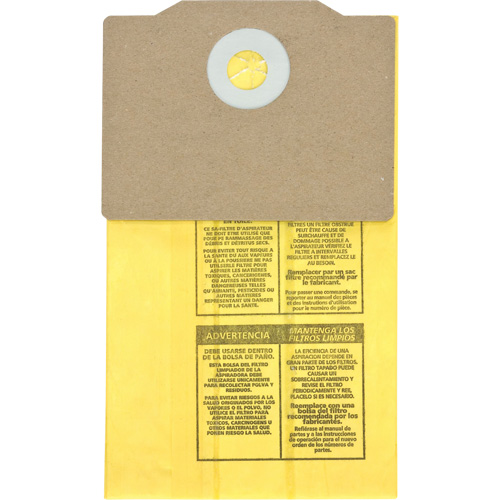 Genuine Back Pack Vacuum Collection Filter Bags, 1.75 US gal. Cam Industrial