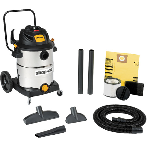 Aspirateur humide/sec en acier inoxydable pour l'atelier, 120 V, Capacit&eacute; 16 gal. Cam Industrial