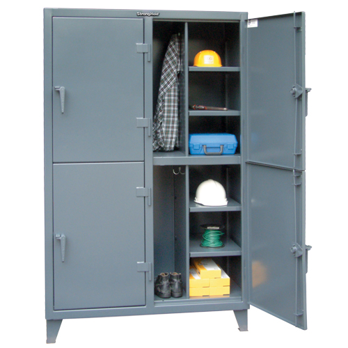Heavy-Duty Locker, Steel, 8 Shelves, 72" H x 50" W x 24" D, Grey Cam Industrial