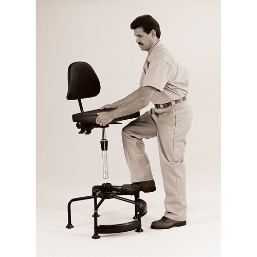 Si&egrave;ges industriels, Stationnaire, Ajustable, 38" - 45", Polyur&eacute;thane Si&egrave;ge, Noir Cam Industrial