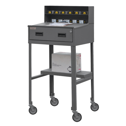 Shop Desk, 23" W x 20" D x 47-3/4" H, Grey Cam Industrial