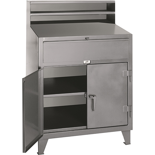 Cabinet Shop Desks, 36" W x 28" D x 54" H, Grey Cam Industrial