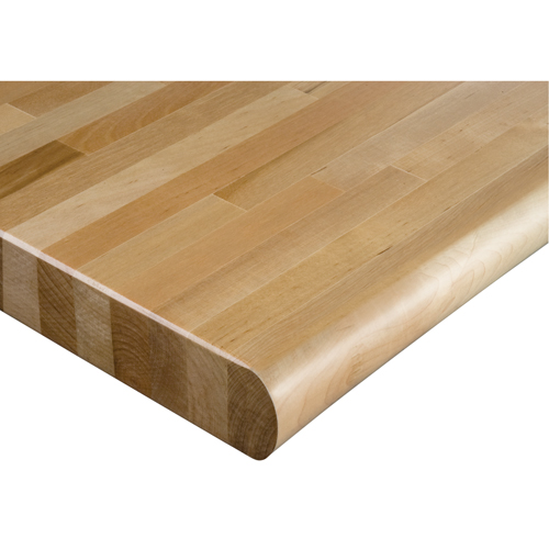 Laminated Hardwood Workbench Top, 48" W x 24" D, Bullnose Edge, 1-3/4" Thick Cam Industrial