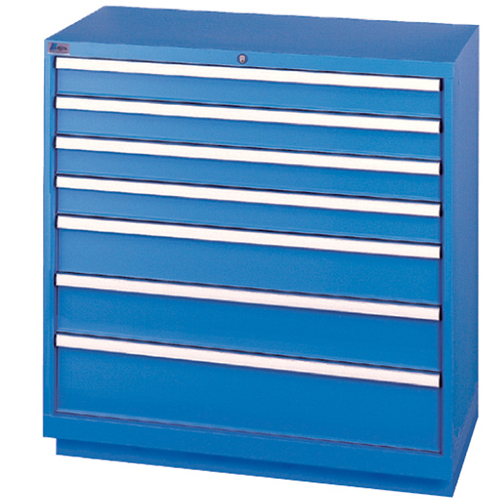 Armoires de rangement avec tiroirs, 7 tiroirs, 40-1/4" la x 22-1/2" p x 41-3/4" h, Bleu brillant Cam Industrial