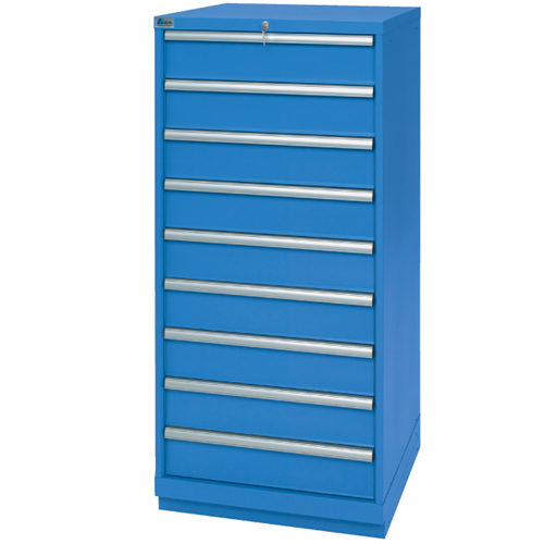 Armoires de rangement avec tiroirs, 9 tiroirs, 28-1/4" la x 28-1/2" p x 59-1/2" h, Bleu brillant Cam Industrial
