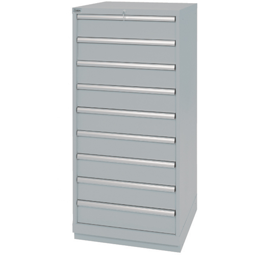 Armoires de rangement avec tiroirs, 9 tiroirs, 28-1/4" la x 28-1/2" p x 59-1/2" h, Gris Cam Industrial