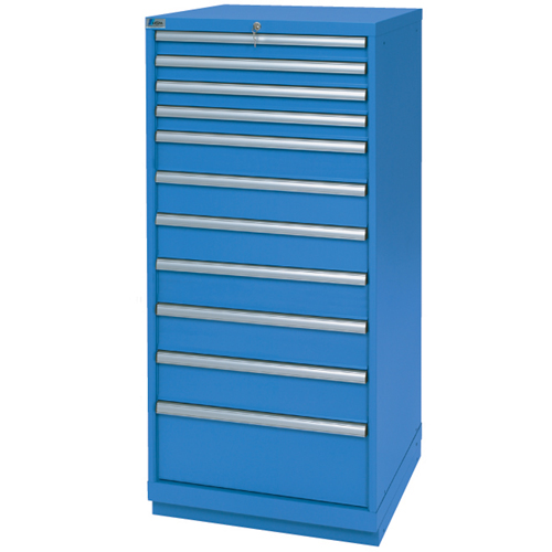 Armoires de rangement avec tiroirs, 11 tiroirs, 28-1/4" la x 28-1/2" p x 59-1/2" h, Bleu brillant Cam Industrial