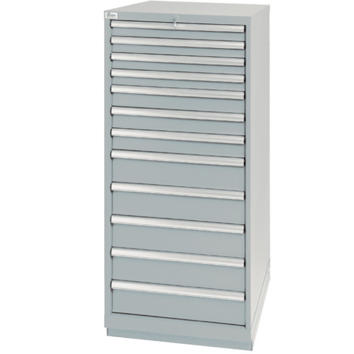 Armoires de rangement avec tiroirs, 12 tiroirs, 28-1/4" la x 28-1/2" p x 59-1/2" h, Gris Cam Industrial