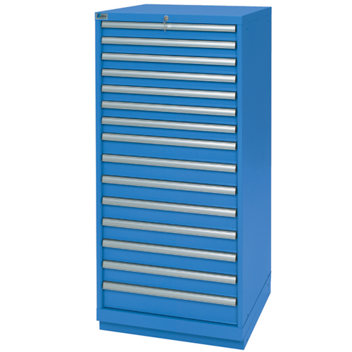 Armoires de rangement avec tiroirs, 15 tiroirs, 28-1/4" la x 28-1/2" p x 59-1/2" h, Bleu brillant Cam Industrial