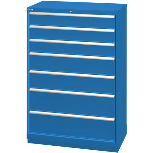 Armoires de rangement avec tiroirs, 7 tiroirs, 40-1/4" la x 22-1/2" p x 59-1/2" h, Bleu brillant Cam Industrial