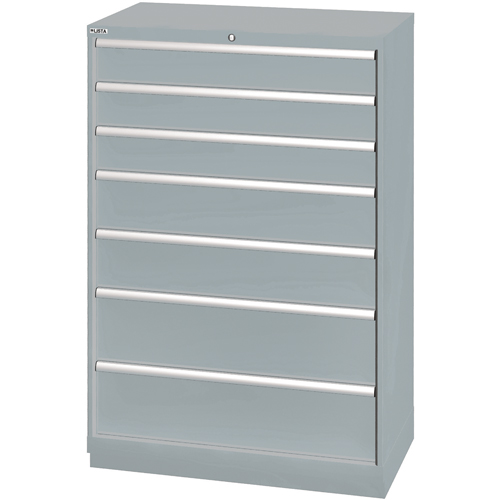 Armoires de rangement avec tiroirs, 7 tiroirs, 40-1/4" la x 22-1/2" p x 59-1/2" h, Gris Cam Industrial