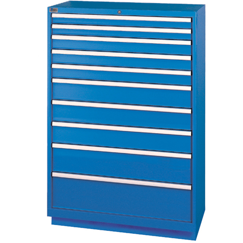 Armoires de rangement avec tiroirs, 10 tiroirs, 40-1/4" la x 22-1/2" p x 59-1/2" h, Bleu brillant Cam Industrial
