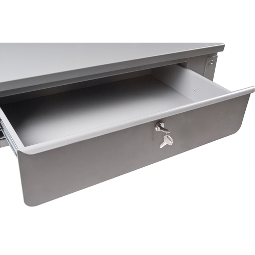 Wall-Mounted Shop Desk, 34-1/2" W x 28" D x 31" H, Grey Cam Industrial