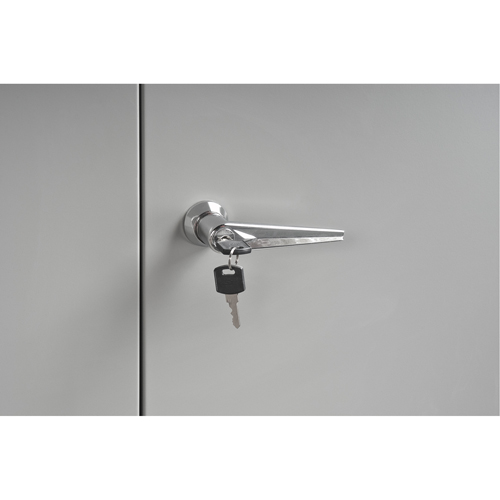 Cabinet Style Shop Desk, 34-1/2" W x 30" D x 53" H, Grey Cam Industrial