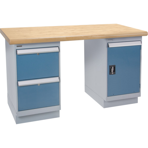 Workbench, Door & Drawers, 2500 lbs. Cap., 72" W x 36" D, 34" H Cam Industrial