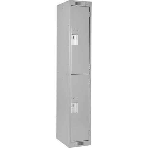 Casiers Clean Line, 2 niveaux, 12" x 18" x 72", Acier, Gris, Rivet (assembl&eacute;) Cam Industrial