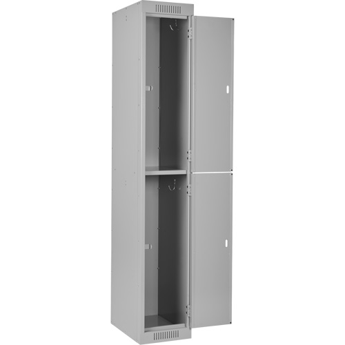 Clean Line Lockers, 2 -tier, Bank of 4, 48" x 18" x 72", Steel, Grey, Rivet (Assembled) Cam Industrial