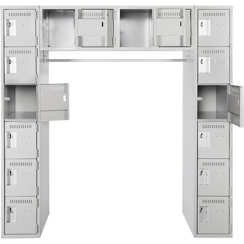 Assembled Archettes Clean Line Economy Lockers, 16 -tier, Bank of 3, 18" x 72" x 12", Steel Cam Industrial