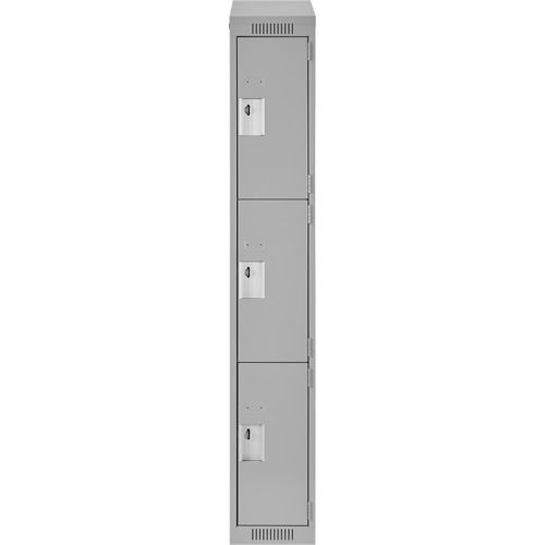 Casiers Clean Line, 3 niveaux, 12" x 18" x 78", Acier, Gris, Rivet (assembl&eacute;) Cam Industrial