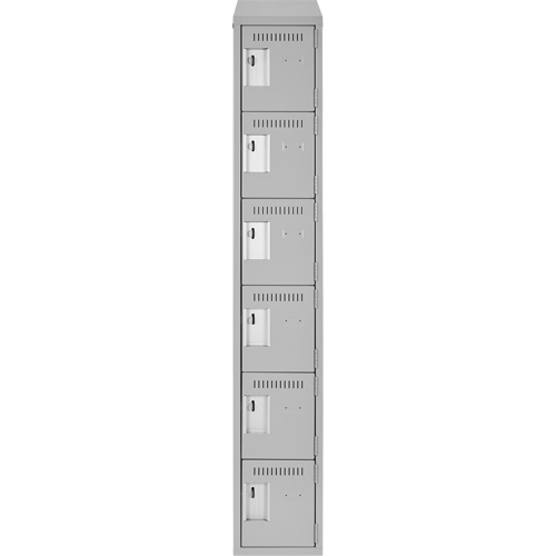 Petits casiers Clean Line, 6 niveaux, 12" x 18" x 78", Acier, Gris, Rivet (assembl&eacute;) Cam Industrial