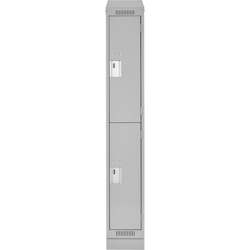 Clean Line Lockers, 2 -tier, 12" x 18" x 82", Steel, Grey, Rivet (Assembled) Cam Industrial