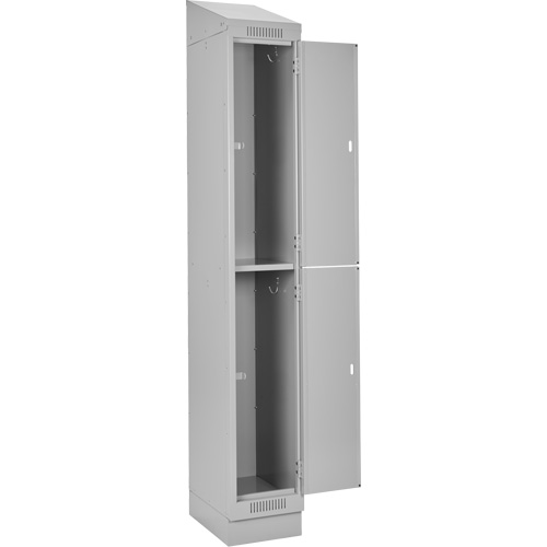 Clean Line Lockers, 2 -tier, Bank of 4, 48" x 18" x 82", Steel, Grey, Rivet (Assembled) Cam Industrial