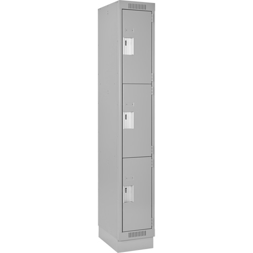 Casiers Clean Line, 3 niveaux, 12" x 18" x 76", Acier, Gris, Rivet (assembl&eacute;) Cam Industrial