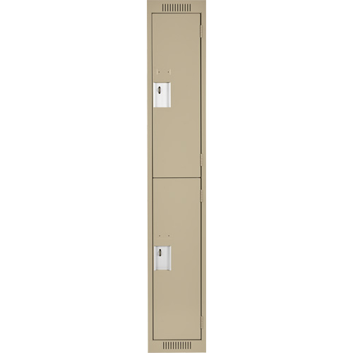 Casiers Clean Line, 2 niveaux, 12" x 18" x 72", Acier, Beige, Rivet (assembl&eacute;) Cam Industrial