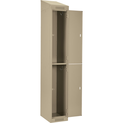 Clean Line Lockers, 2 -tier, Bank of 4, 48" x 18" x 78", Steel, Beige, Rivet (Assembled) Cam Industrial