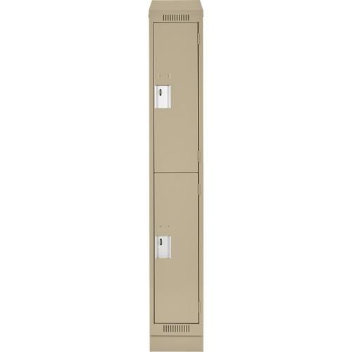 Casiers Clean Line, 2 niveaux, 12" x 18" x 82", Acier, Beige, Rivet (assembl&eacute;) Cam Industrial