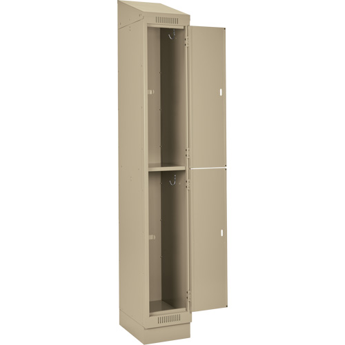 Clean Line Lockers, 2 -tier, Bank of 4, 48" x 18" x 82", Steel, Beige, Rivet (Assembled) Cam Industrial