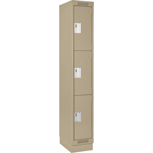 Casiers Clean Line, 3 niveaux, 12" x 18" x 76", Acier, Beige, Rivet (assembl&eacute;) Cam Industrial