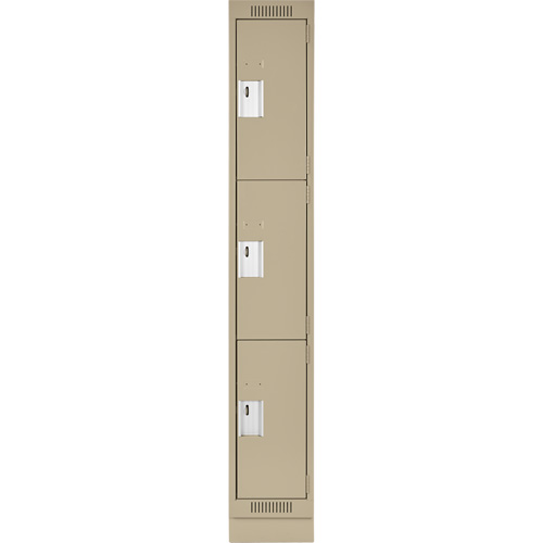 Casiers Clean Line, 3 niveaux, 12" x 18" x 76", Acier, Beige, Rivet (assembl&eacute;) Cam Industrial