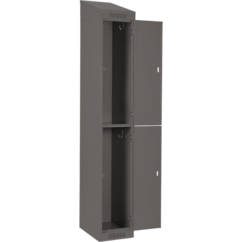 Clean Line Lockers, 2 -tier, Bank of 4, 48" x 18" x 78", Steel, Charcoal, Rivet (Assembled) Cam Industrial