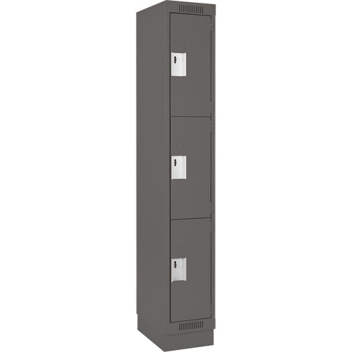 Casiers Clean Line, 3 niveaux, 12" x 18" x 76", Acier, Charbon, Rivet (assembl&eacute;) Cam Industrial