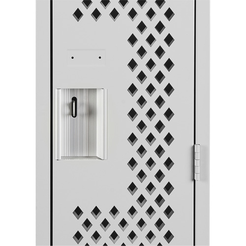 Clean Line Lockers, 12" x 15" x 72", Steel, Grey, Rivet (Assembled), Perforated Cam Industrial