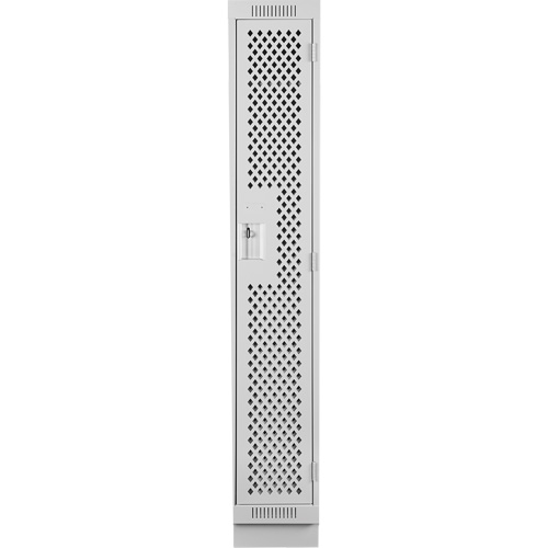 Clean Line Lockers, 12" x 15" x 76", Steel, Grey, Rivet (Assembled), Perforated Cam Industrial