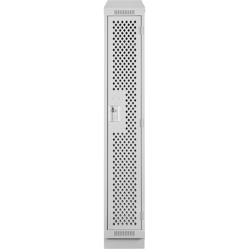 Clean Line Lockers, 12" x 12" x 82", Steel, Grey, Rivet (Assembled), Perforated Cam Industrial