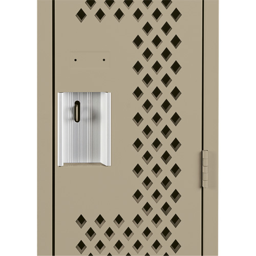 Clean Line Lockers, 12" x 12" x 72", Steel, Beige, Rivet (Assembled), Perforated Cam Industrial