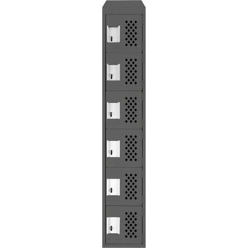 Assembled Lockerettes Clean Line Perforated Economy Lockers, 6 -tier, 18" x 72" x 12", Steel Cam Industrial