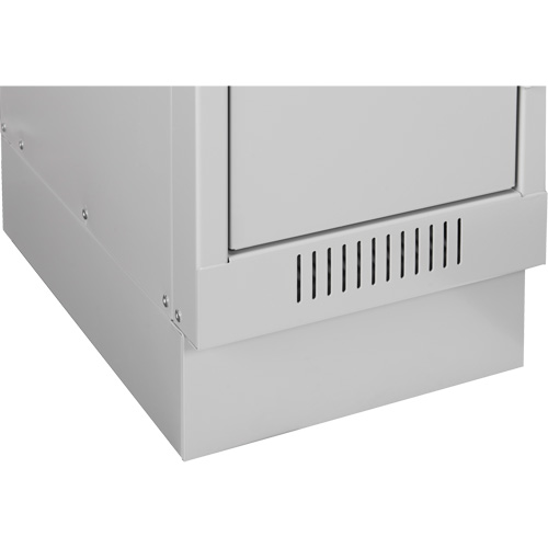 Clean Line Economy Lockers Recessed Base, 2 Banks, 4" H x 24" W x 18" D, Grey, Steel Cam Industrial