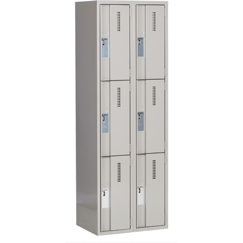 Casiers robustes Concorde, 3 niveaux, Bloc de 2, 24" x 18" x 72", Acier, Gris, Soud&eacute; (assembl&eacute;) Cam Industrial