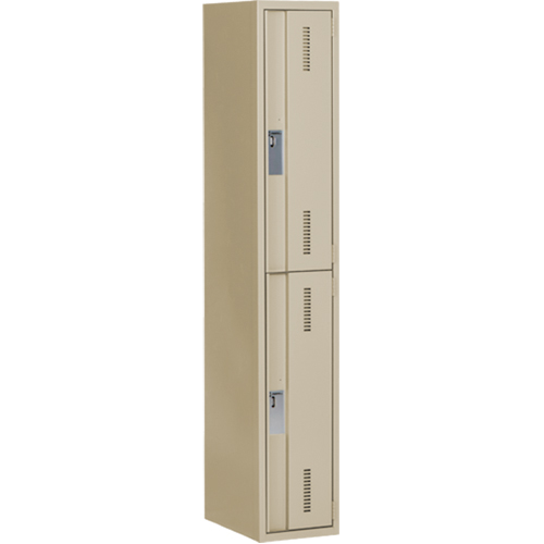 Concorde Heavy-Duty Lockers, 2 -tier, 12" x 18" x 72", Steel, Beige, Welded (Assembled) Cam Industrial
