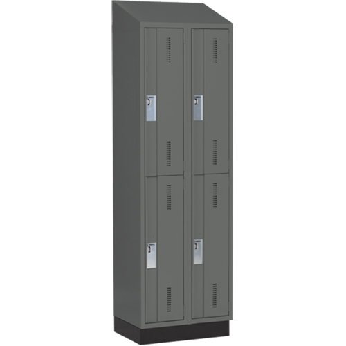 Casiers robustes Concorde, 2 niveaux, Bloc de 2, 24" x 18" x 82", Acier, Charbon, Soud&eacute; (assembl&eacute;) Cam Industrial