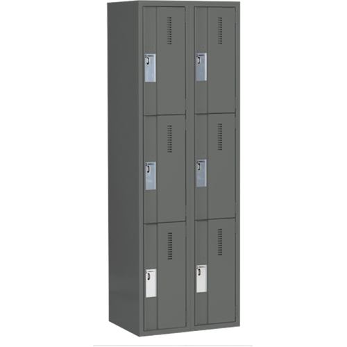 Casiers robustes Concorde, 3 niveaux, Bloc de 2, 24" x 18" x 72", Acier, Charbon, Soud&eacute; (assembl&eacute;) Cam Industrial