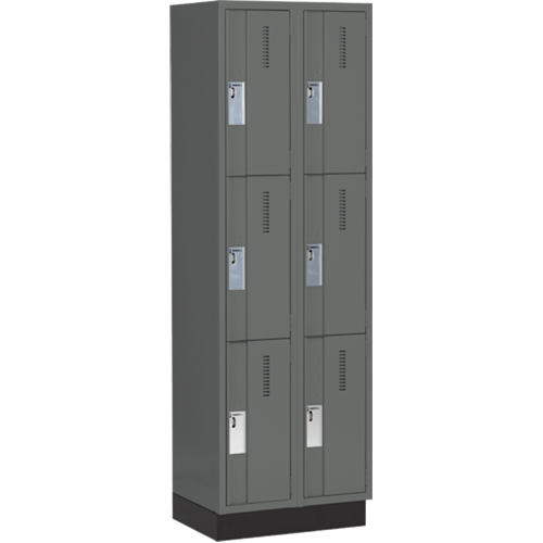 Casiers robustes Concorde, 3 niveaux, Bloc de 2, 24" x 18" x 76", Acier, Charbon, Soud&eacute; (assembl&eacute;) Cam Industrial