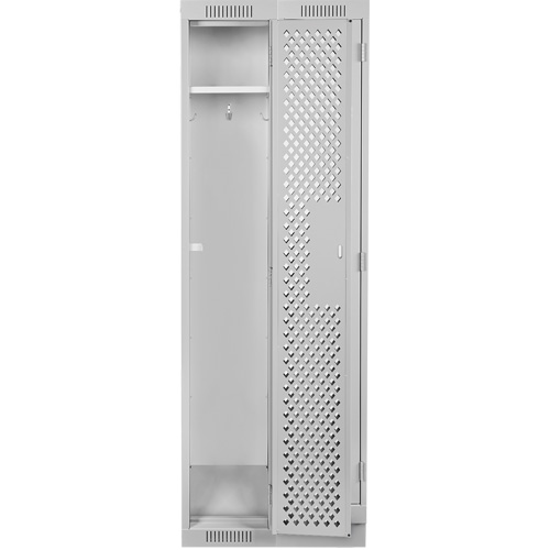 Clean Line Lockers, Bank of 2, 24" x 12" x 76", Steel, Grey, Rivet (Assembled), Perforated Cam Industrial