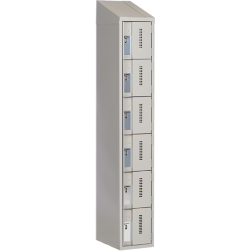 Concorde Heavy-Duty Lockers, 6 -tier, 12" x 18" x 78", Steel, Grey, Welded (Assembled) Cam Industrial