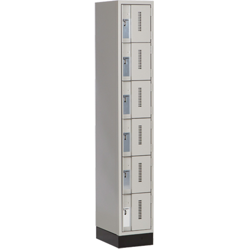 Concorde Heavy-Duty Lockers, 6 -tier, 12" x 18" x 76", Steel, Grey, Welded (Assembled) Cam Industrial