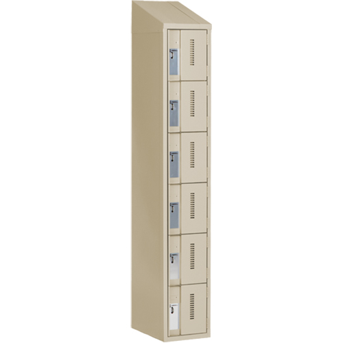 Concorde Heavy-Duty Lockers, 6 -tier, 12" x 18" x 78", Steel, Beige, Welded (Assembled) Cam Industrial